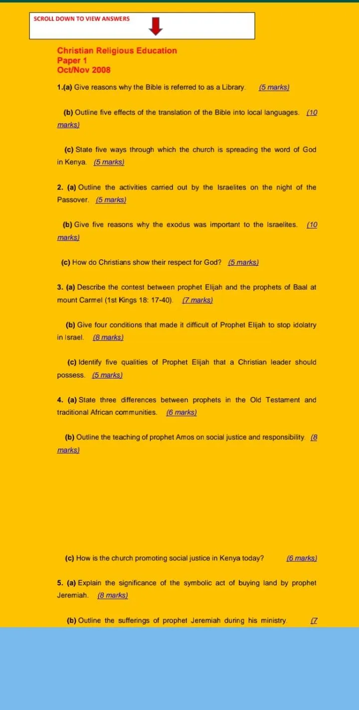 Kcse Cre Past Papers | Indus Appstore | Screenshot