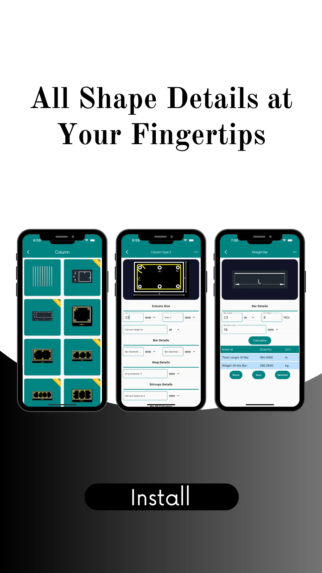 Constropedia Steel BBS Calc | Indus Appstore | Screenshot