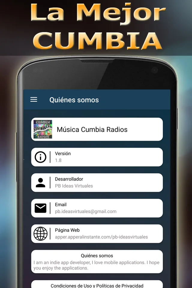 Música Cumbia Radios | Indus Appstore | Screenshot