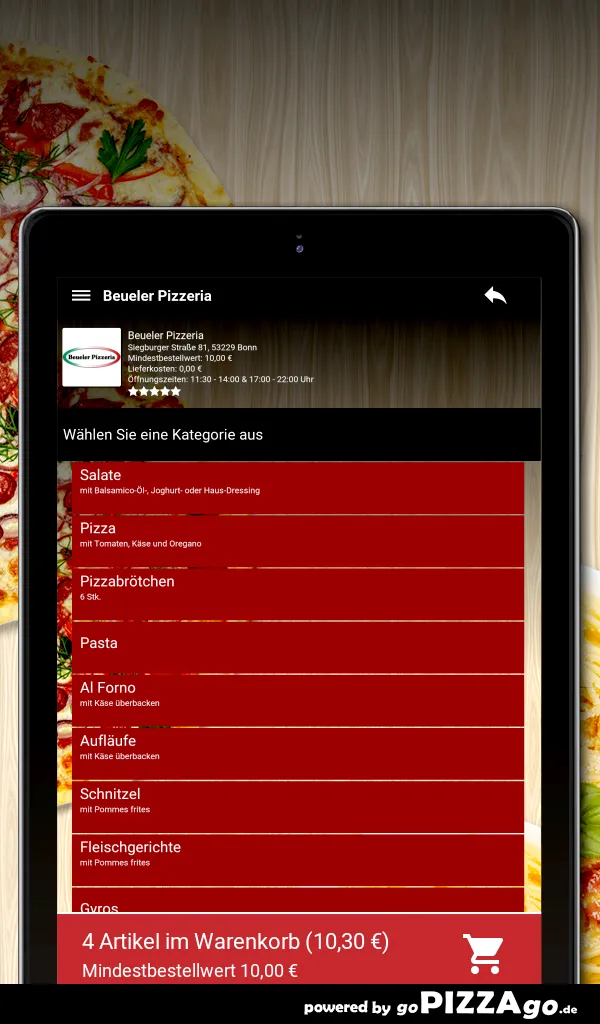 Beueler Pizzeria Bonn | Indus Appstore | Screenshot