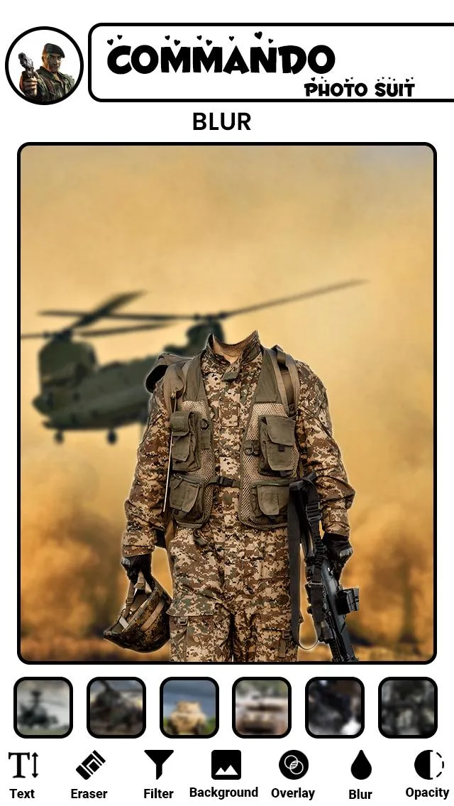 Commando Photo Suit | Indus Appstore | Screenshot