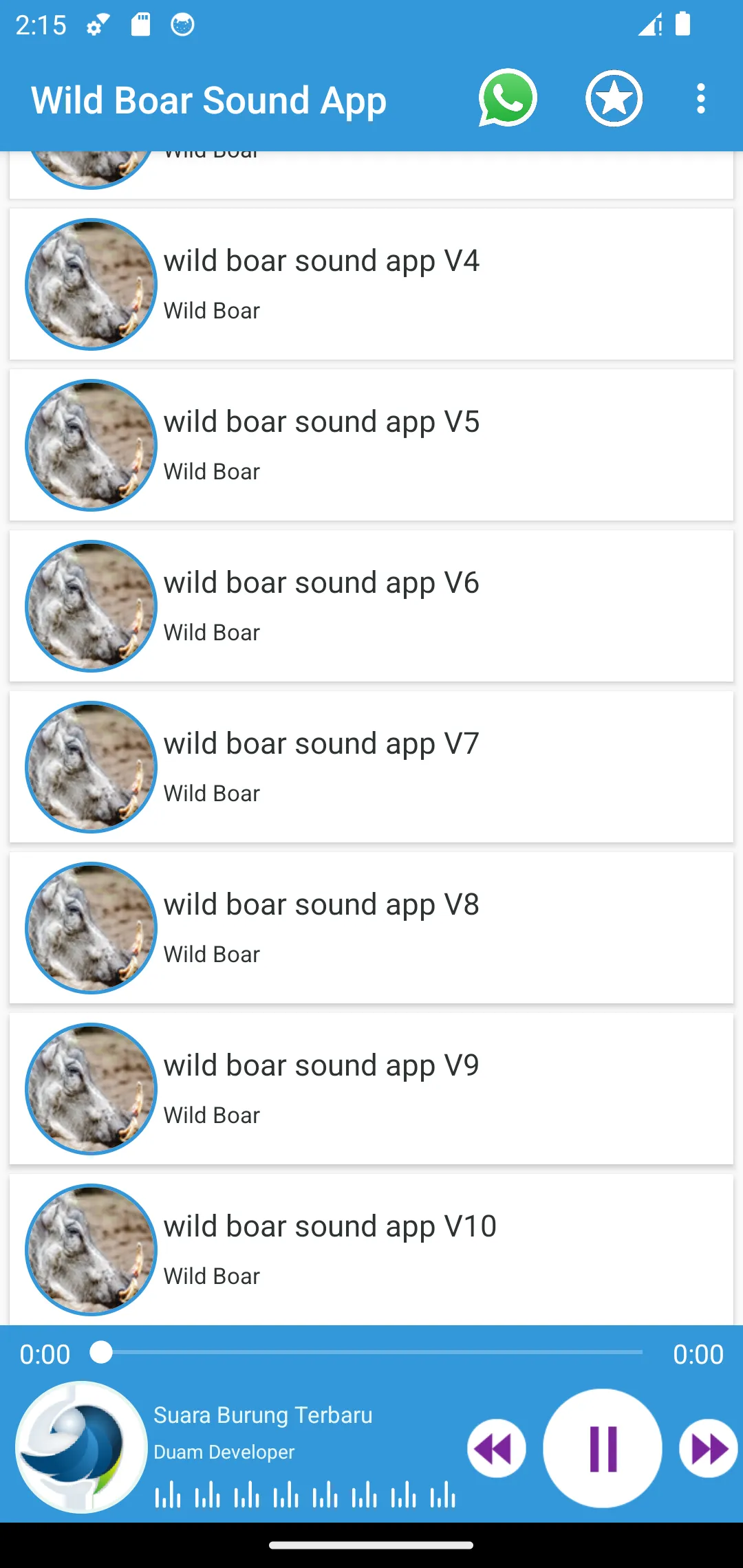 Wild Boar Sounds App | Indus Appstore | Screenshot