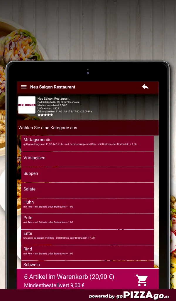 Neu Saigon Restaurant Hannover | Indus Appstore | Screenshot