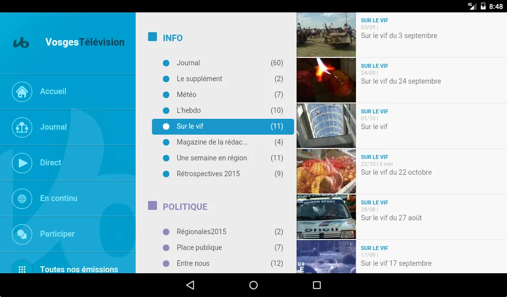 Vosges TV | Indus Appstore | Screenshot