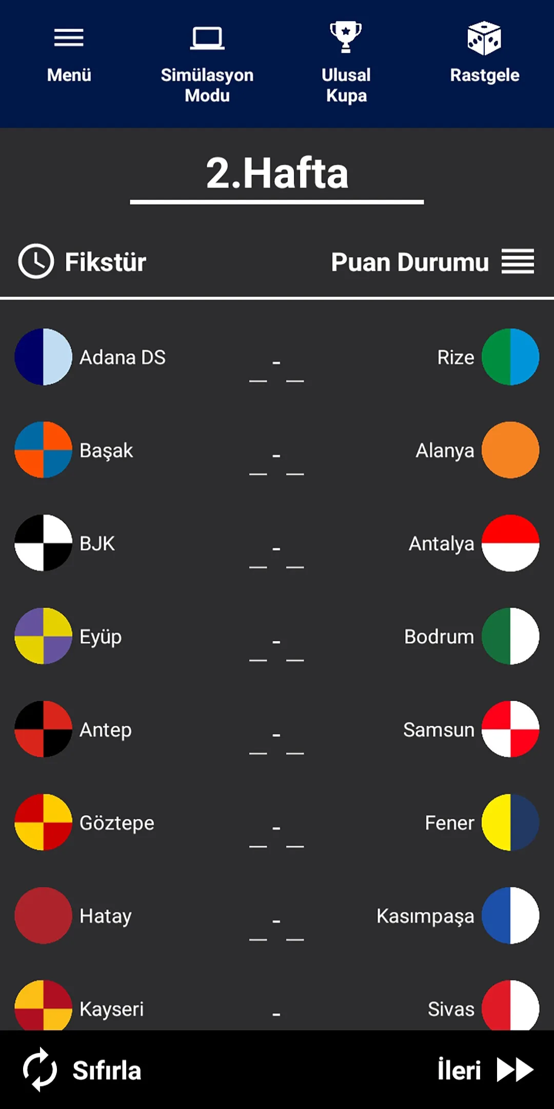 Türkiye Süper Lig Simülasyon | Indus Appstore | Screenshot