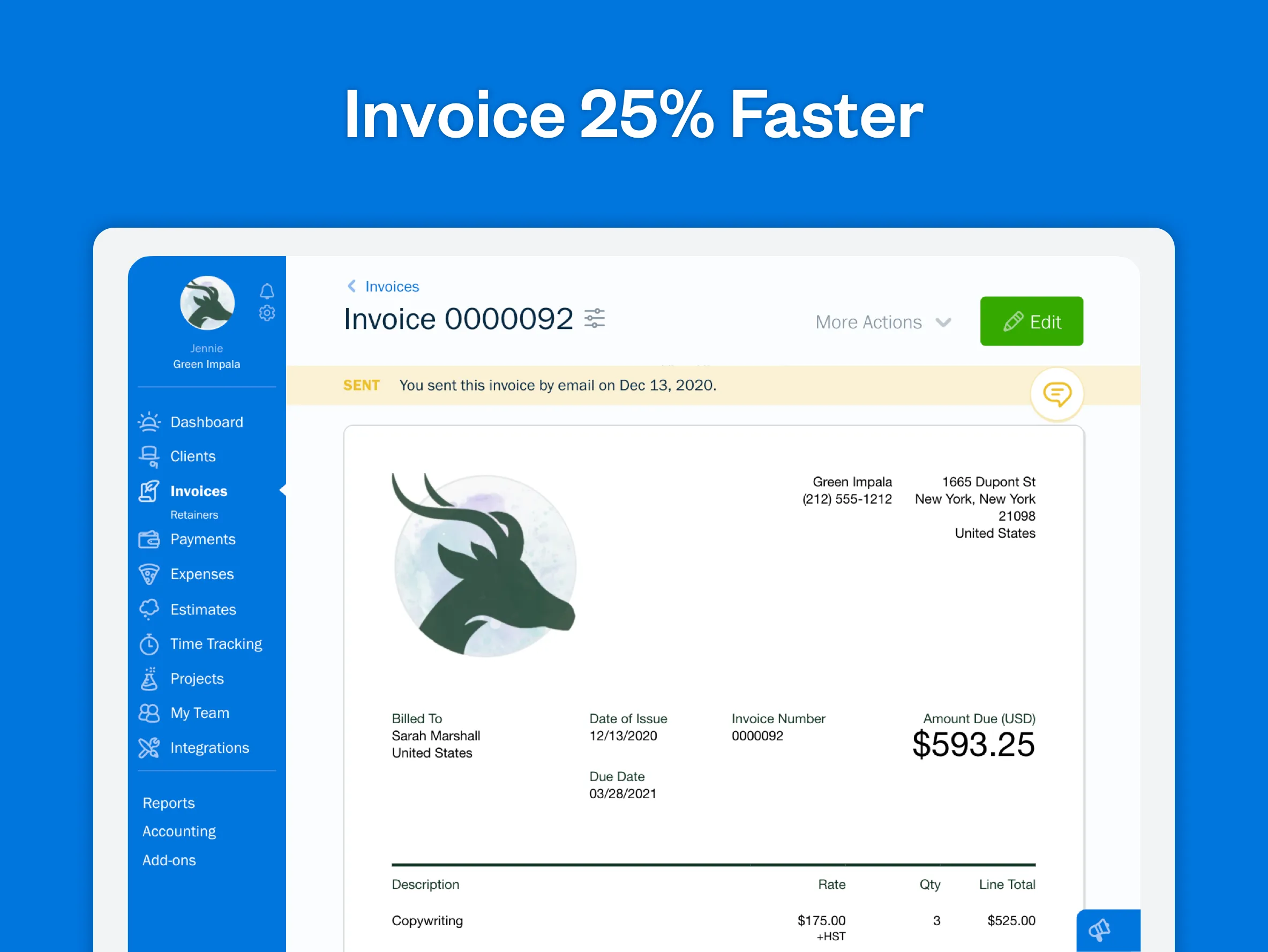 FreshBooks Invoicing App | Indus Appstore | Screenshot