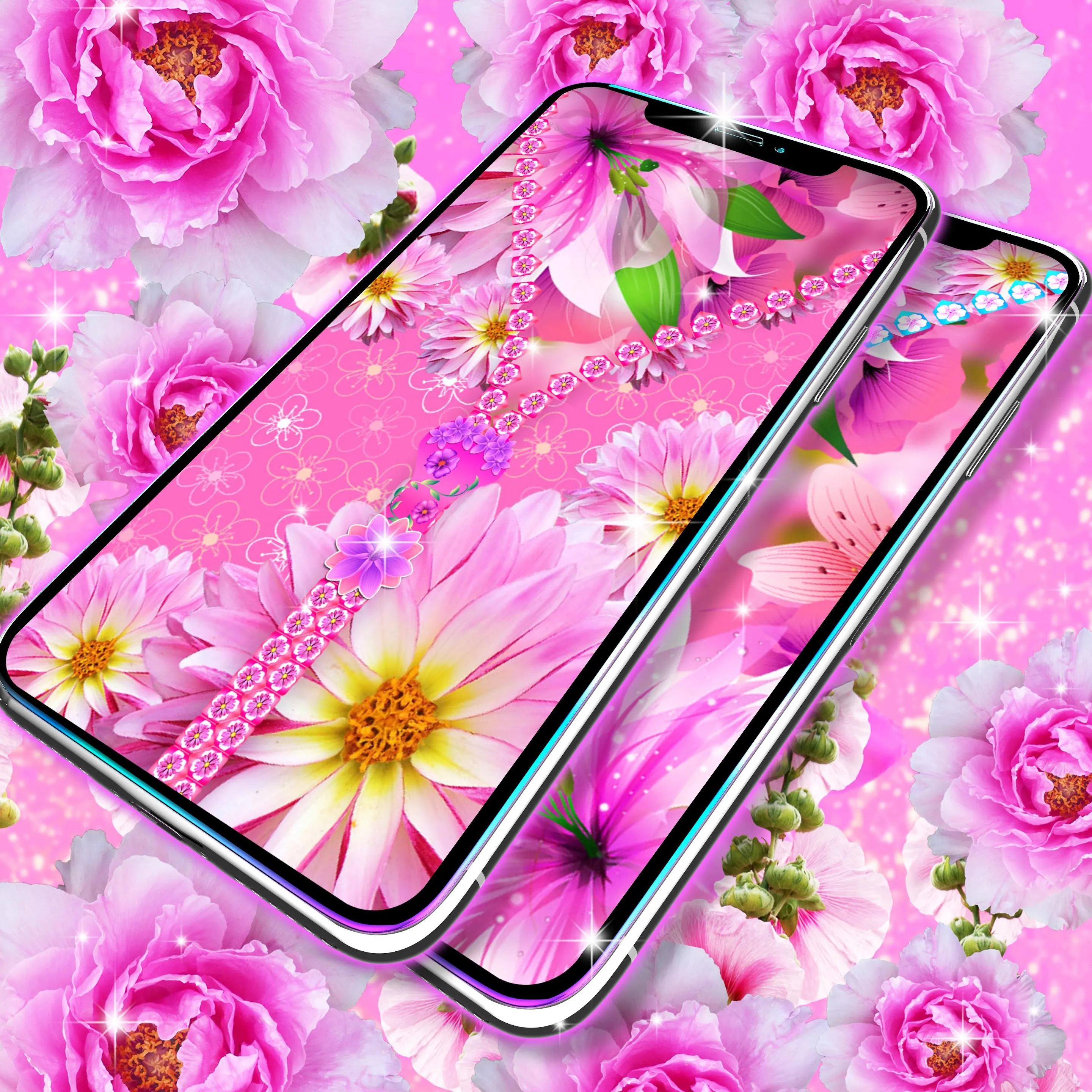 Pink flower zipper lock screen | Indus Appstore | Screenshot