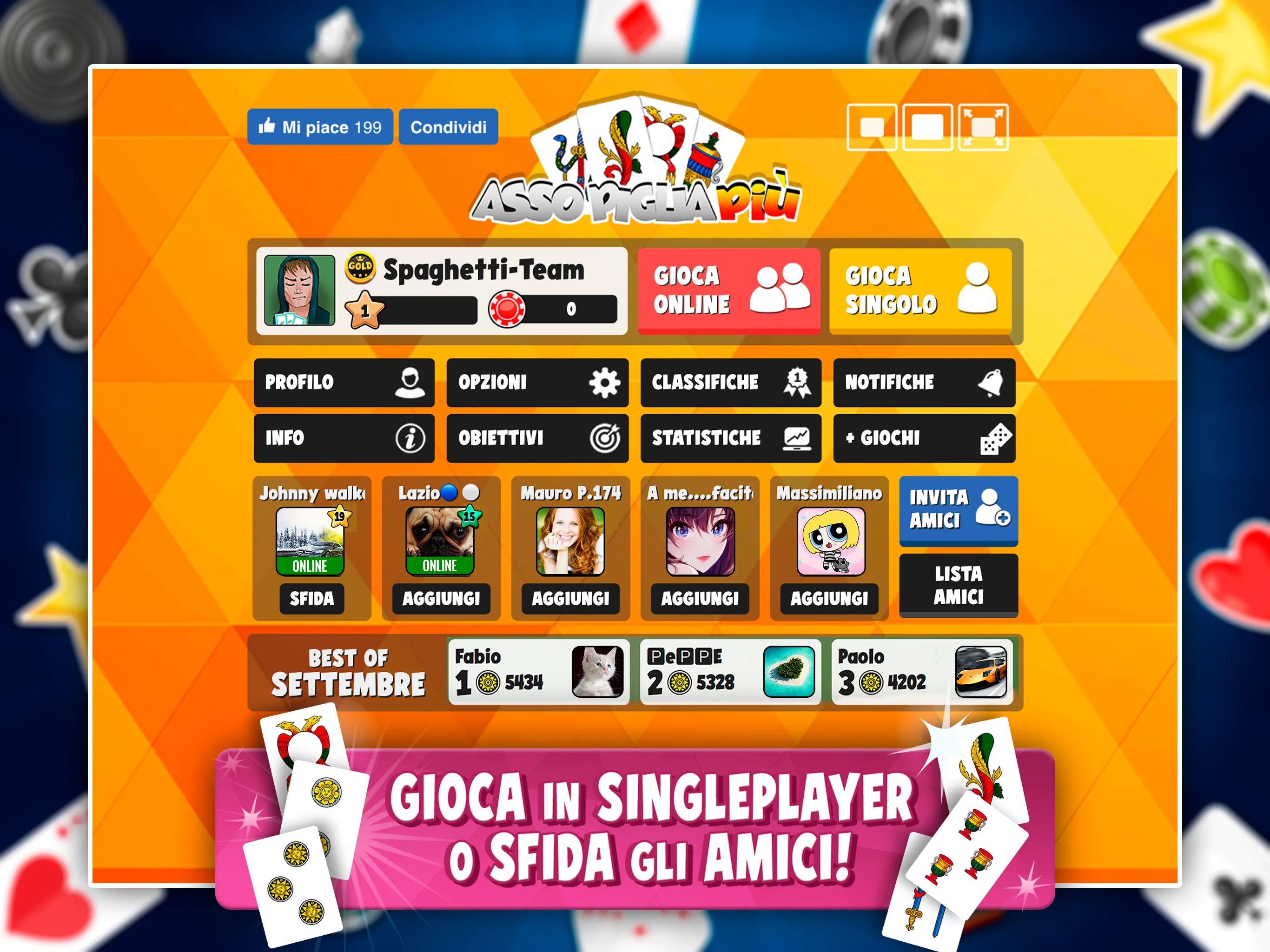 Assopiglia Più – Card Games | Indus Appstore | Screenshot