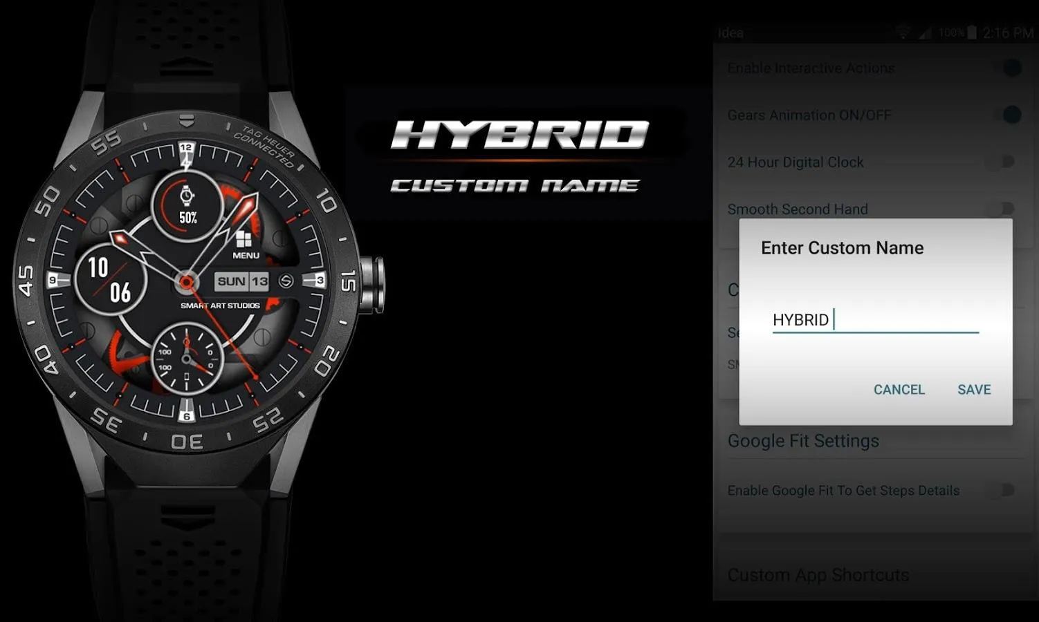 Hybrid 3D Watch Face | Indus Appstore | Screenshot