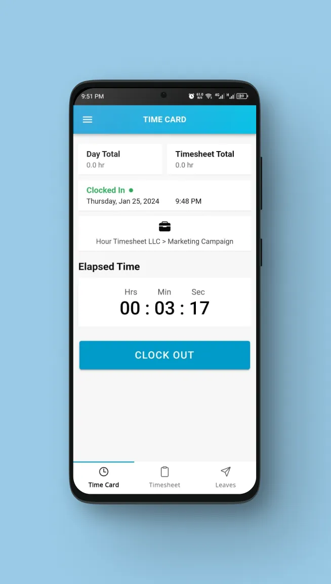 Hour Timesheet Mobile© | Indus Appstore | Screenshot