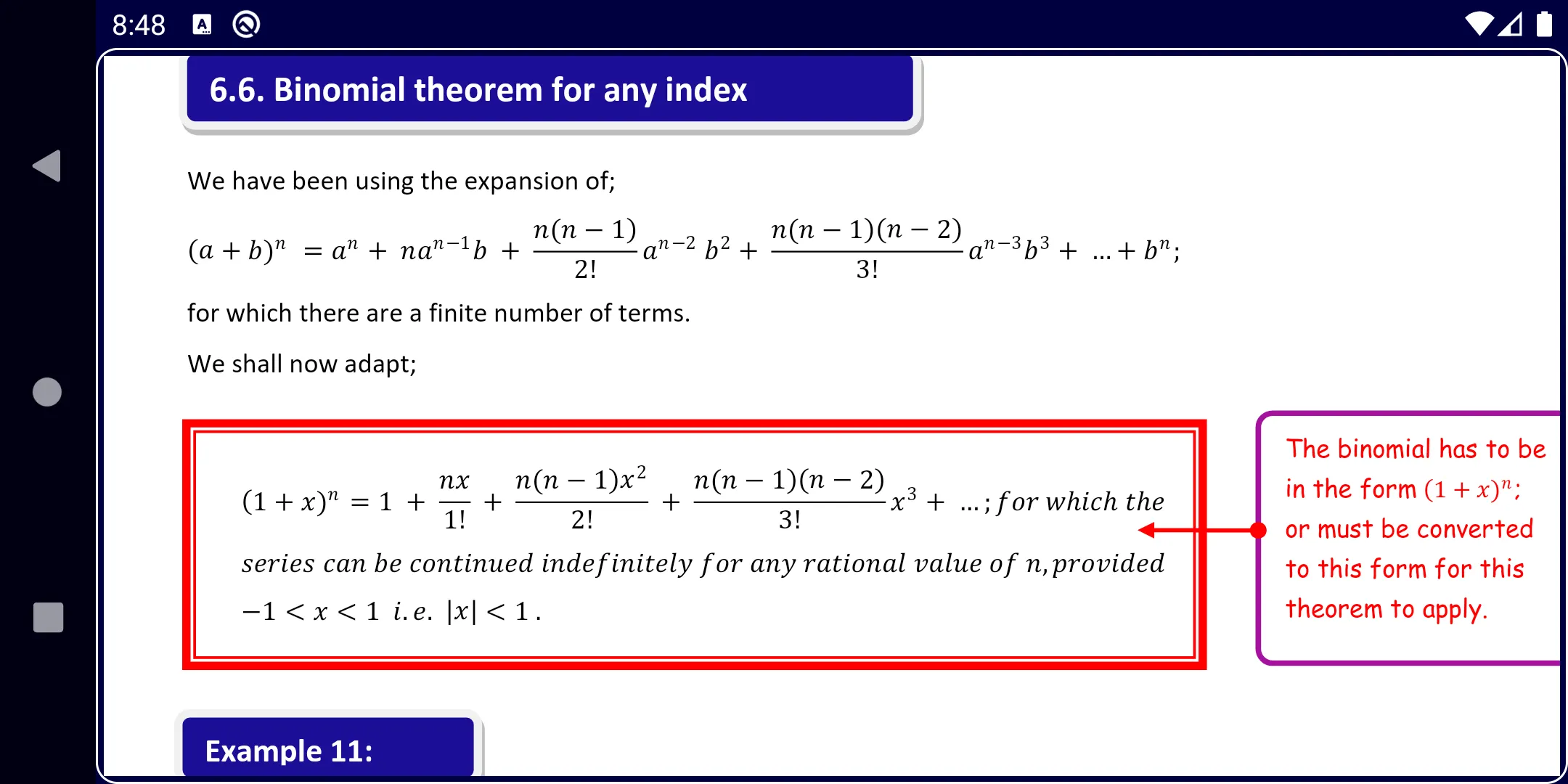 Binomial theorem Pure Math | Indus Appstore | Screenshot