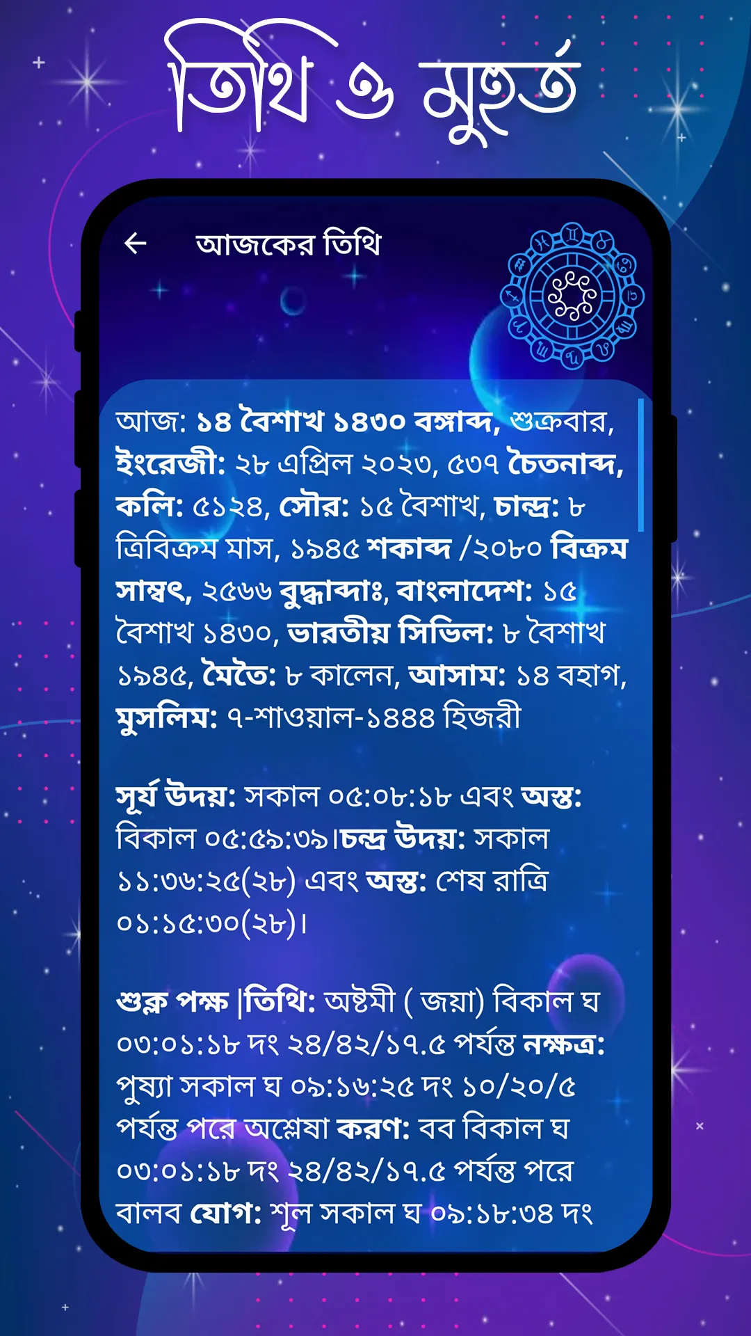 আপনা রাশিফল - আজকের তিথি | Indus Appstore | Screenshot