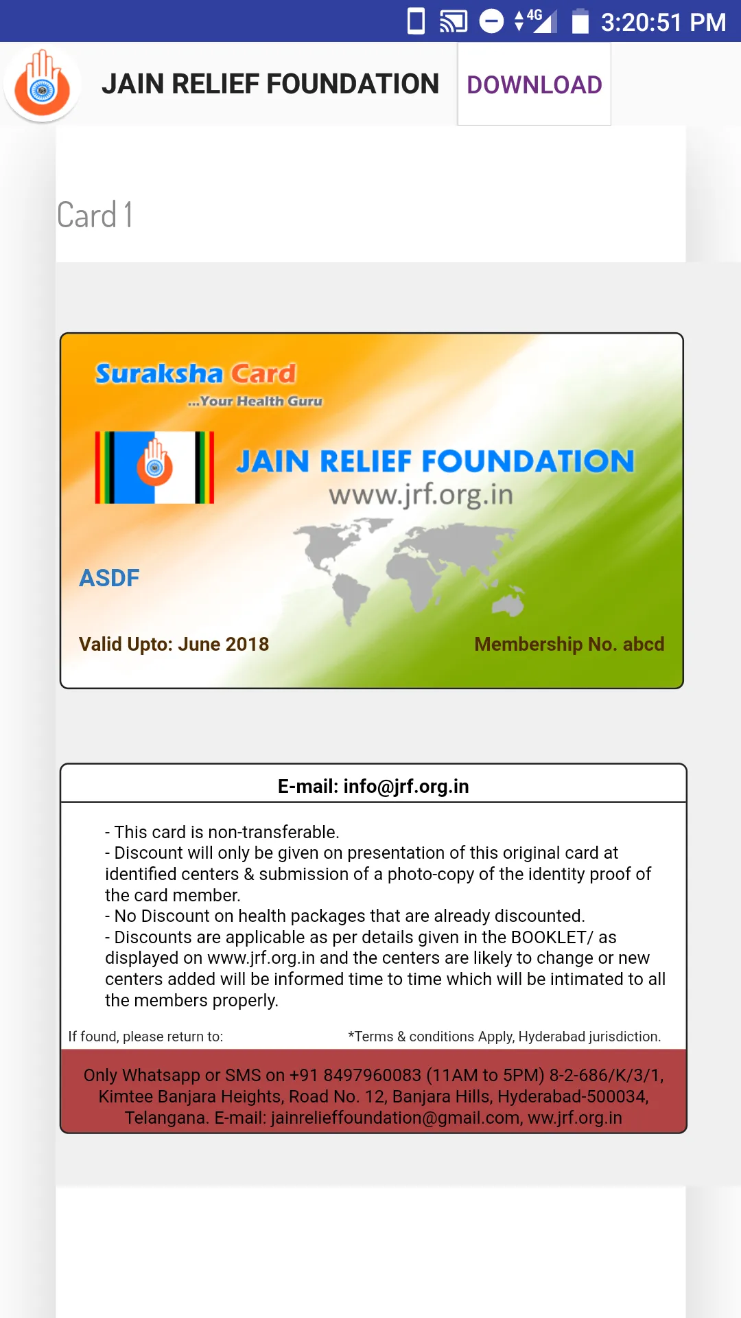 Jain Relief Foundation - jrf | Indus Appstore | Screenshot