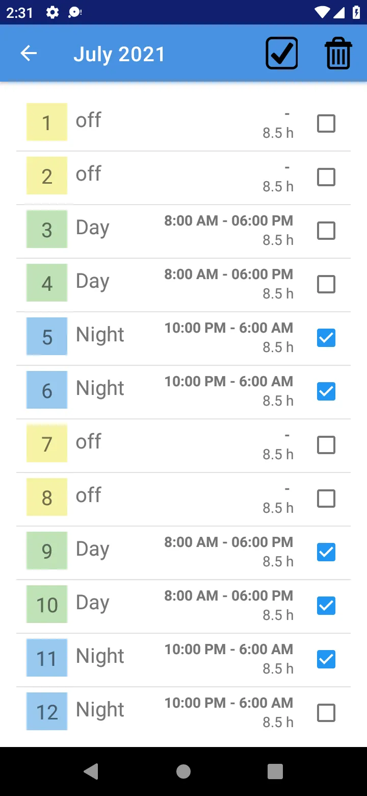 Roster Shift Schedule | Indus Appstore | Screenshot