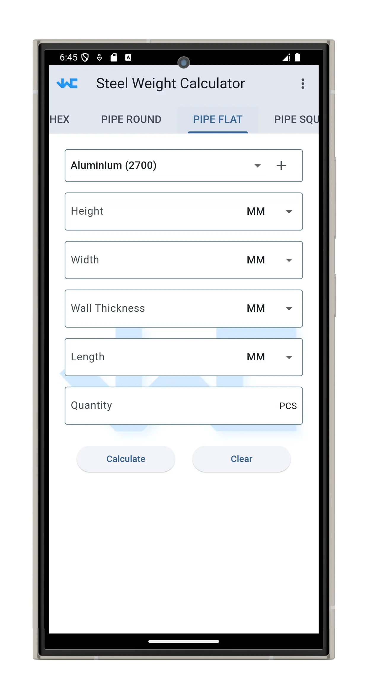 Steel Weight Calculator | Indus Appstore | Screenshot