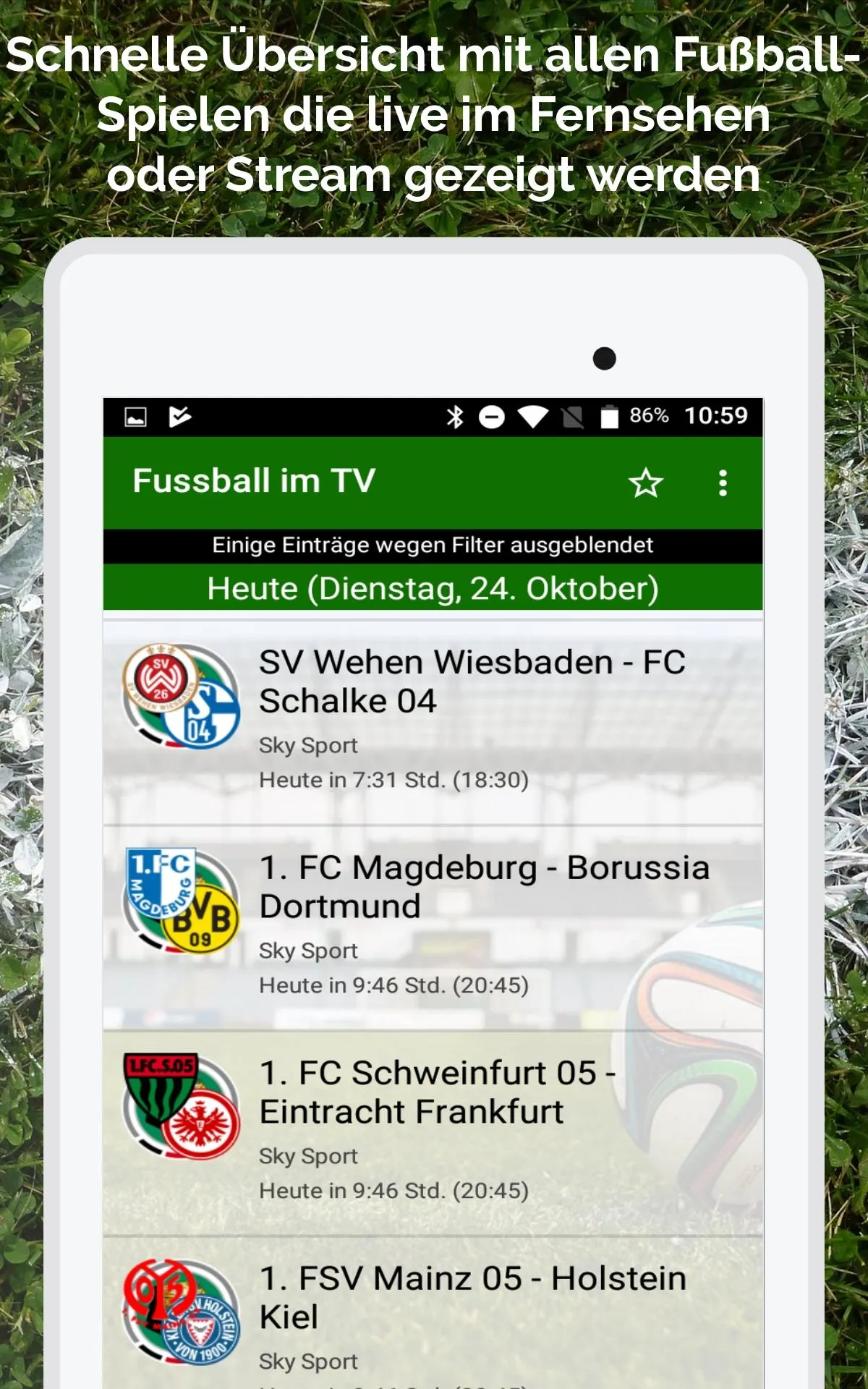 Fussball im TV live | Indus Appstore | Screenshot