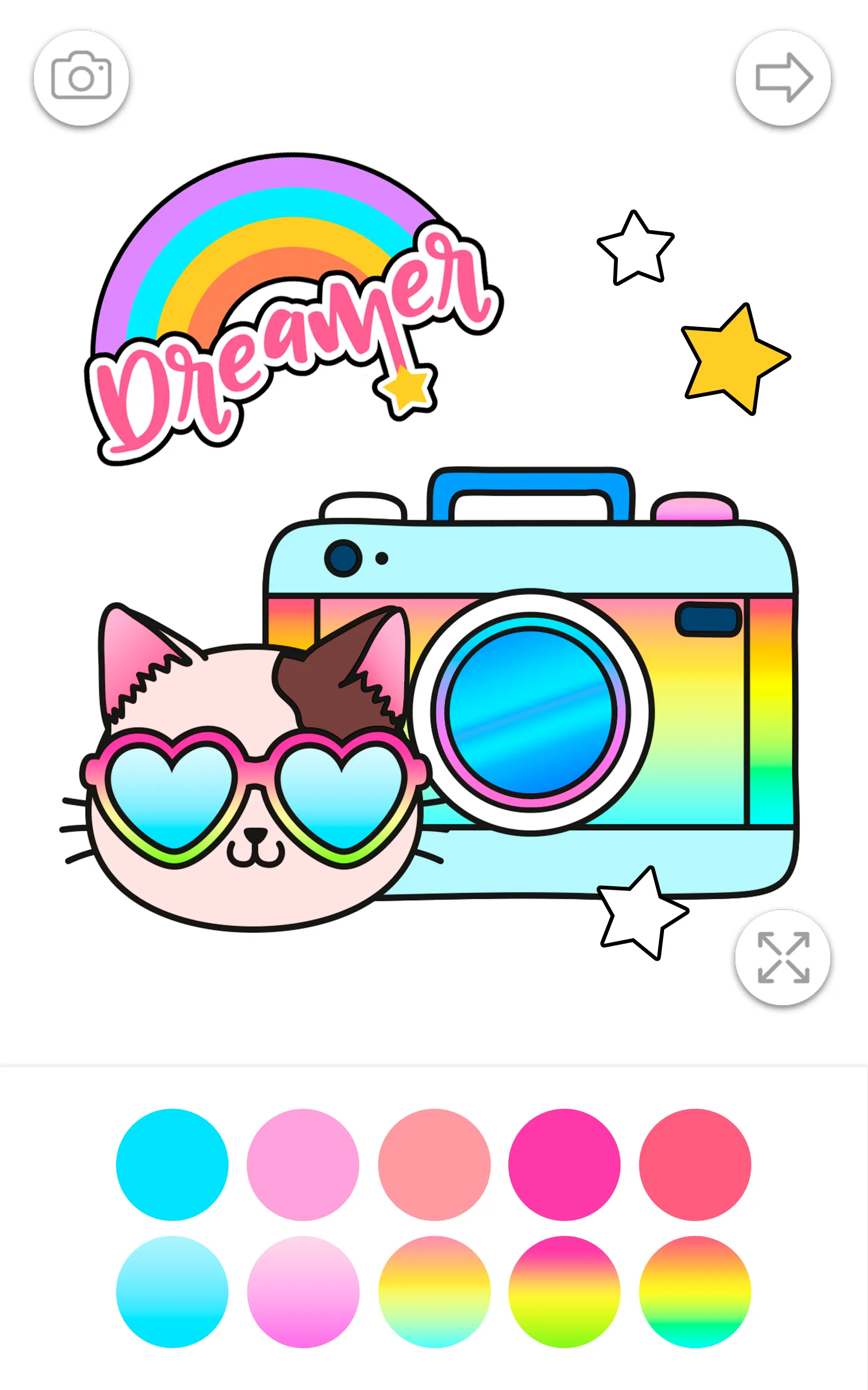 Gradient Kawaii Coloring Book | Indus Appstore | Screenshot