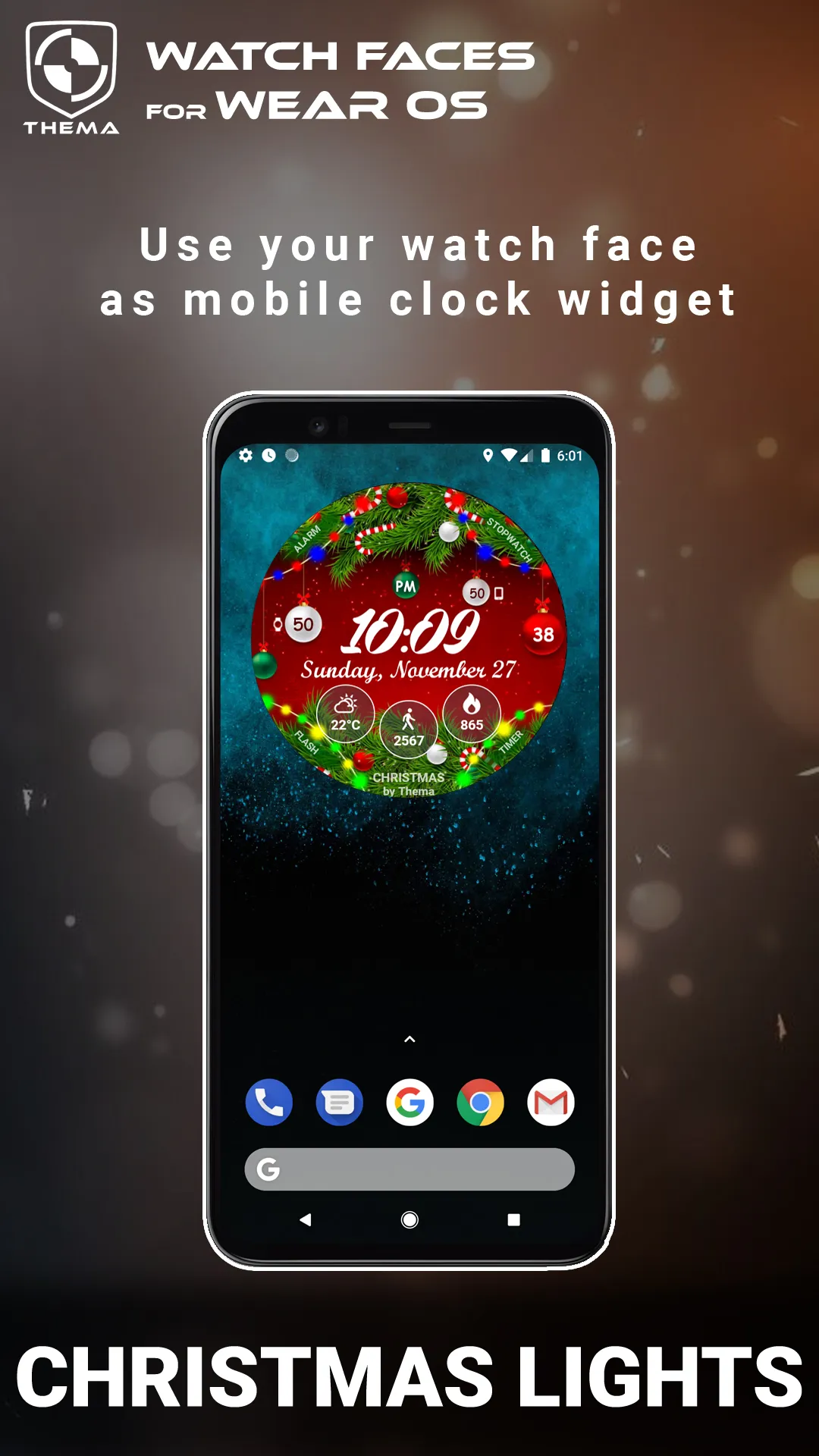 Christmas Lights Watch Face | Indus Appstore | Screenshot