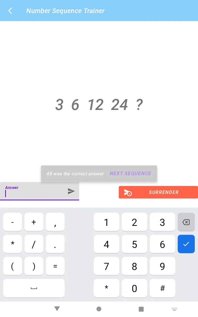 Number Sequence Trainer | Indus Appstore | Screenshot