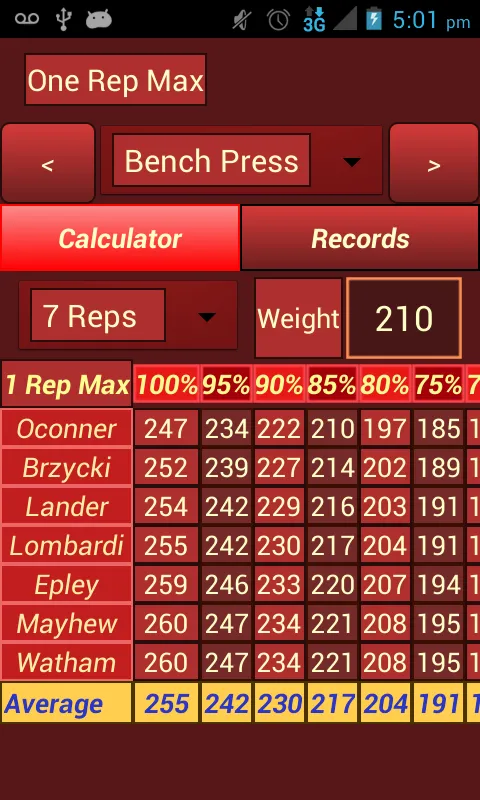 One Rep Max Calculator | Indus Appstore | Screenshot