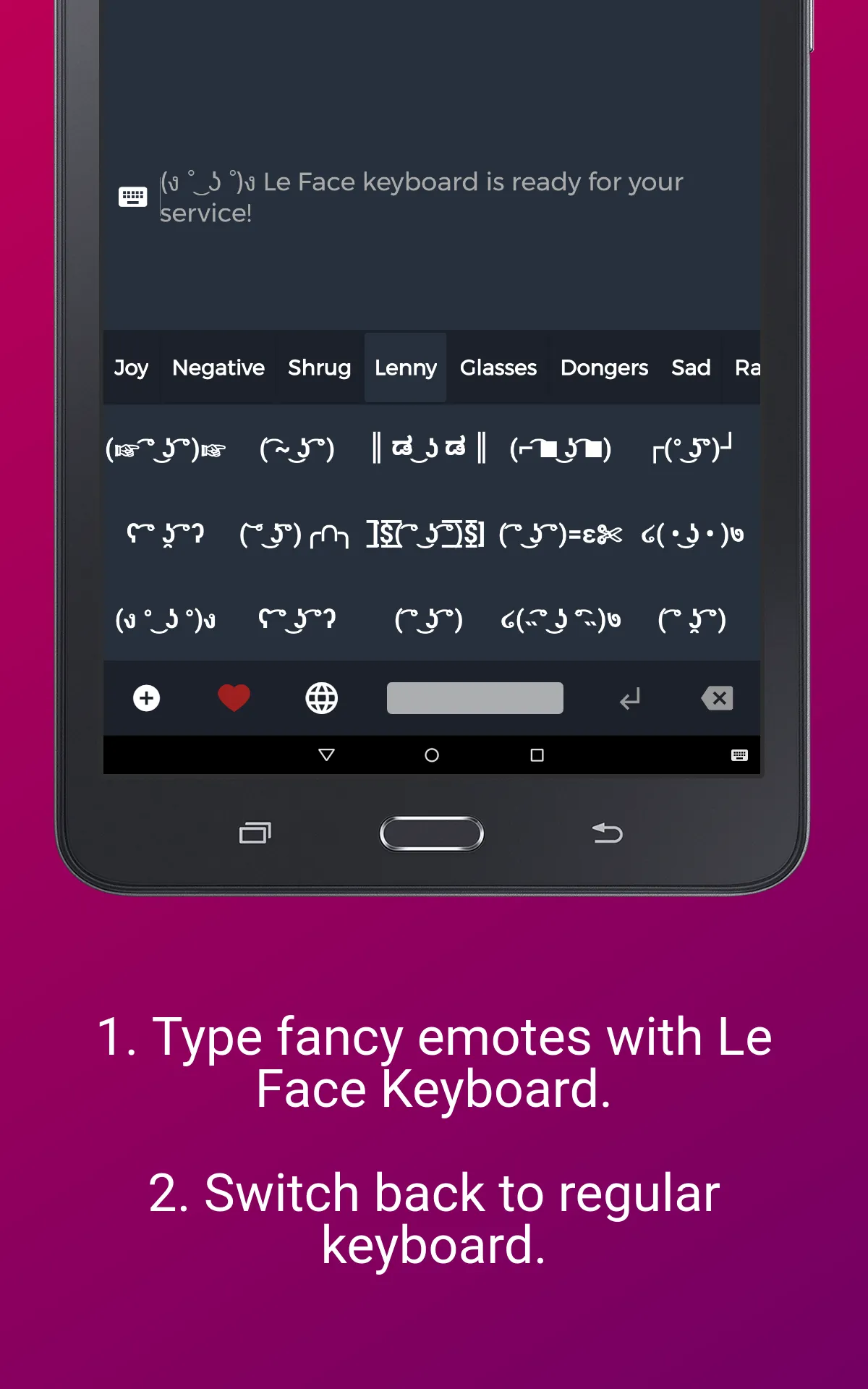 Le Face Keyboard - Custom keys | Indus Appstore | Screenshot