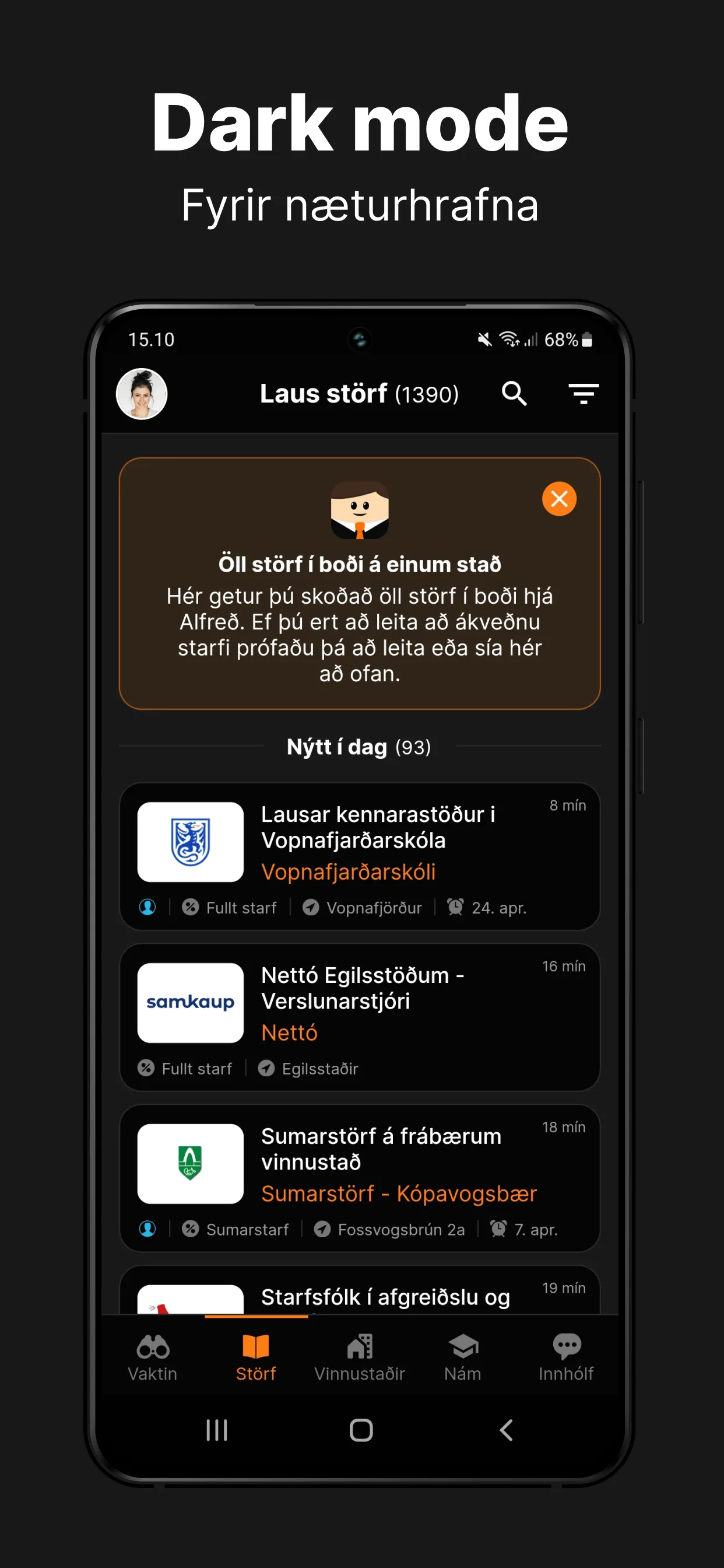 Alfreð - Atvinnuleit | Indus Appstore | Screenshot