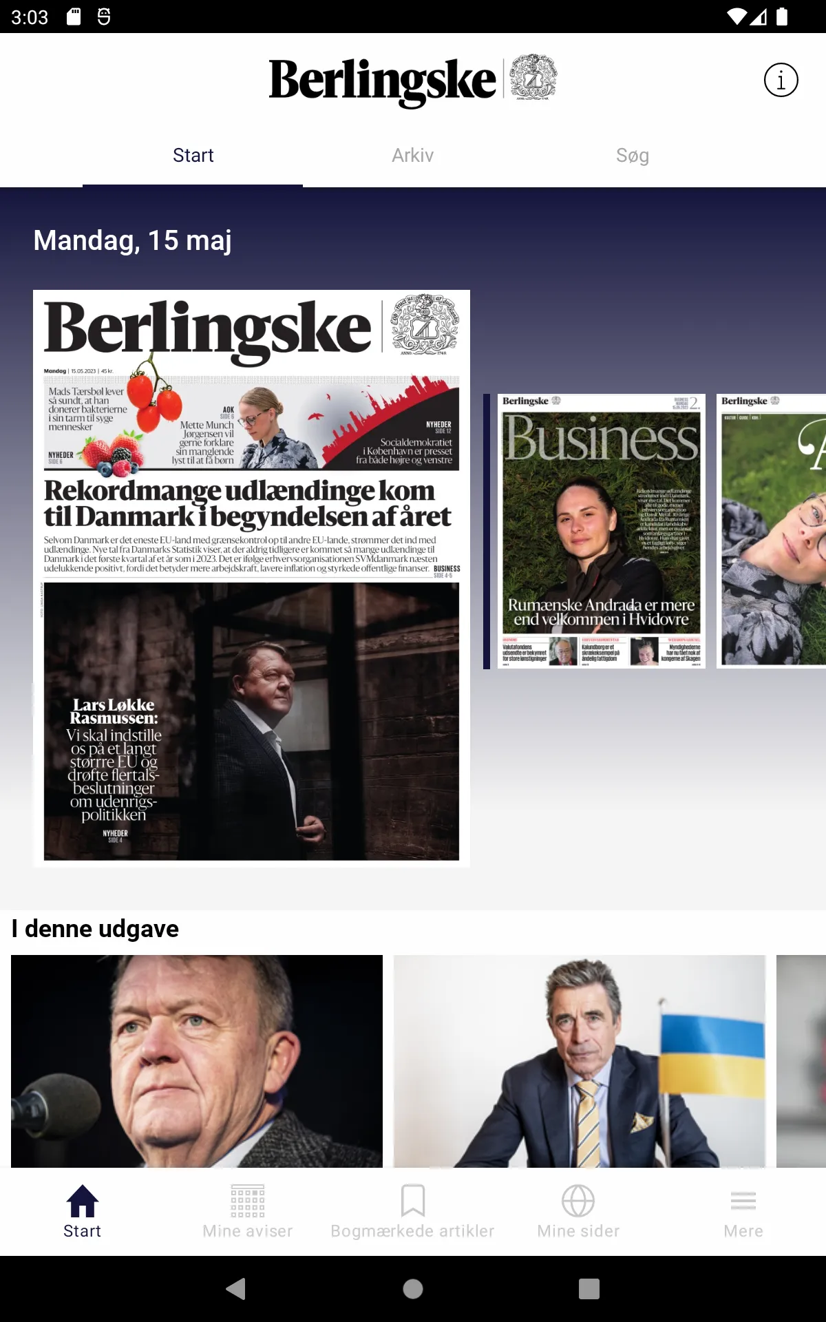 Berlingske e-avis | Indus Appstore | Screenshot