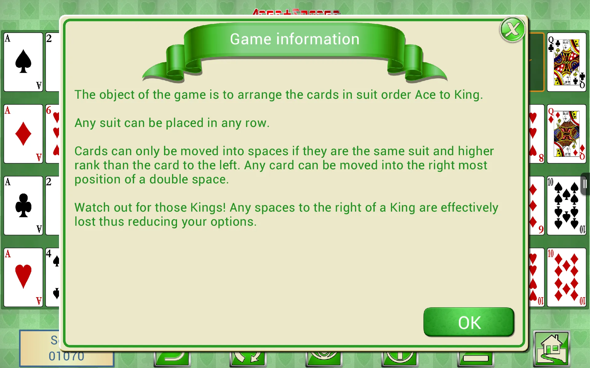 Aces + Spaces, card solitaire | Indus Appstore | Screenshot