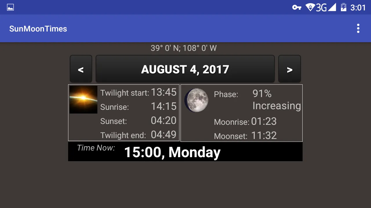 Sun Moon Times | Indus Appstore | Screenshot