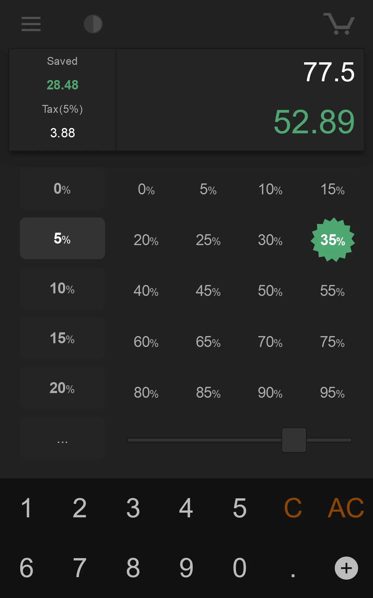 Shopping Percent Calculator | Indus Appstore | Screenshot