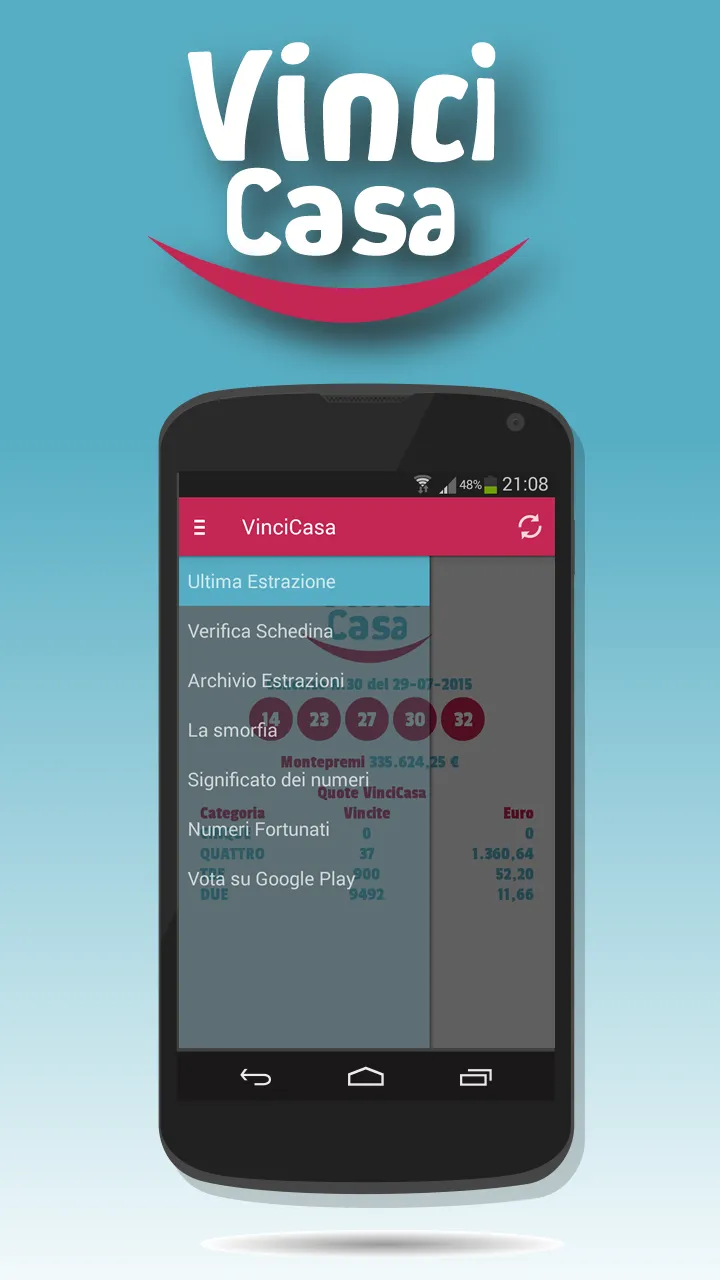 Estrazioni di VinciCasa | Indus Appstore | Screenshot