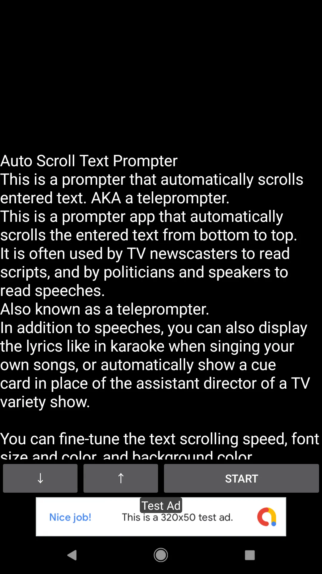 Auto Scroll Text Prompter | Indus Appstore | Screenshot