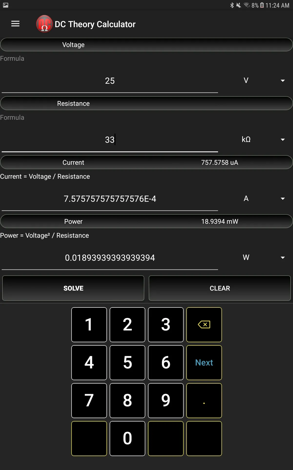 DC Theory Calculator | Indus Appstore | Screenshot