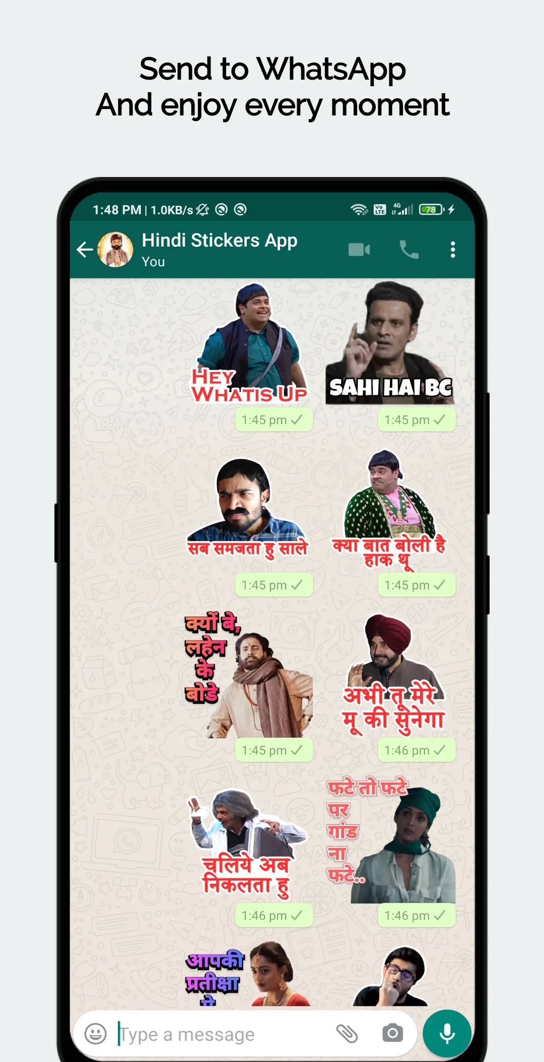 Hindi Funny Stickers WASticker | Indus Appstore | Screenshot