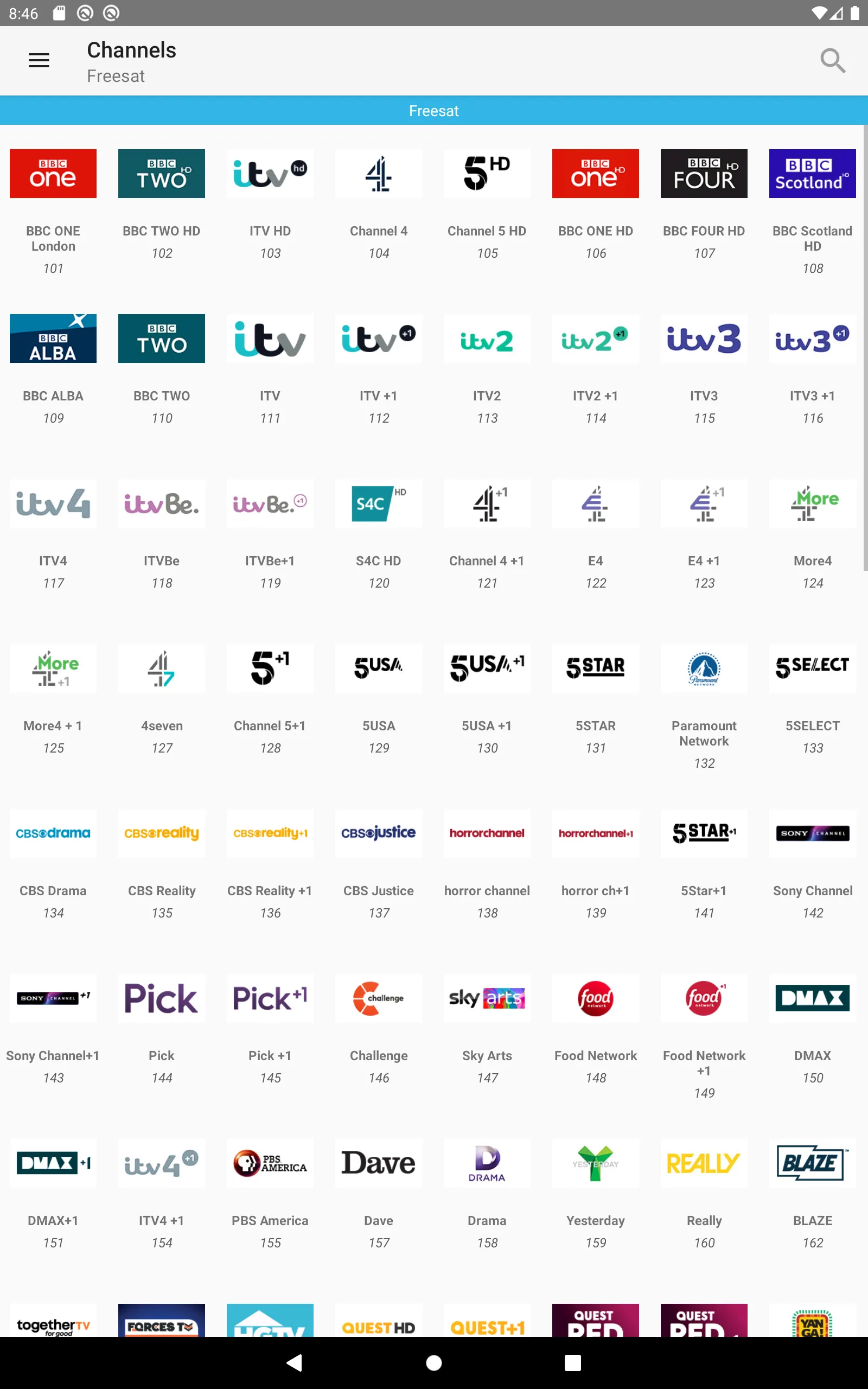 Freesat TV Listings UK Cisana | Indus Appstore | Screenshot