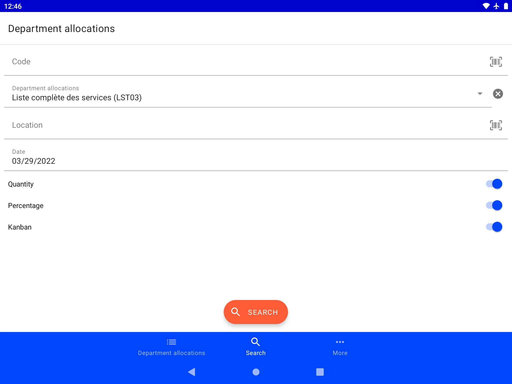 Department allocations | Indus Appstore | Screenshot