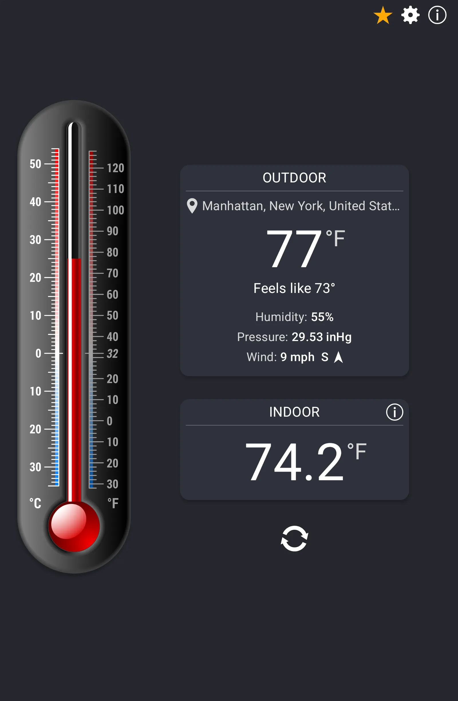 Thermometer++ Room Temperature | Indus Appstore | Screenshot