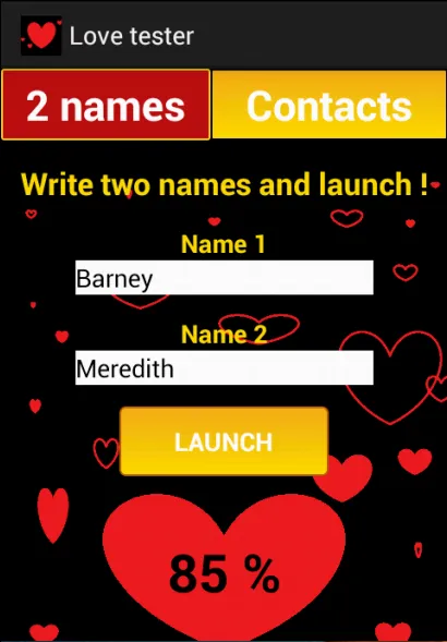 Compatibility love tester | Indus Appstore | Screenshot