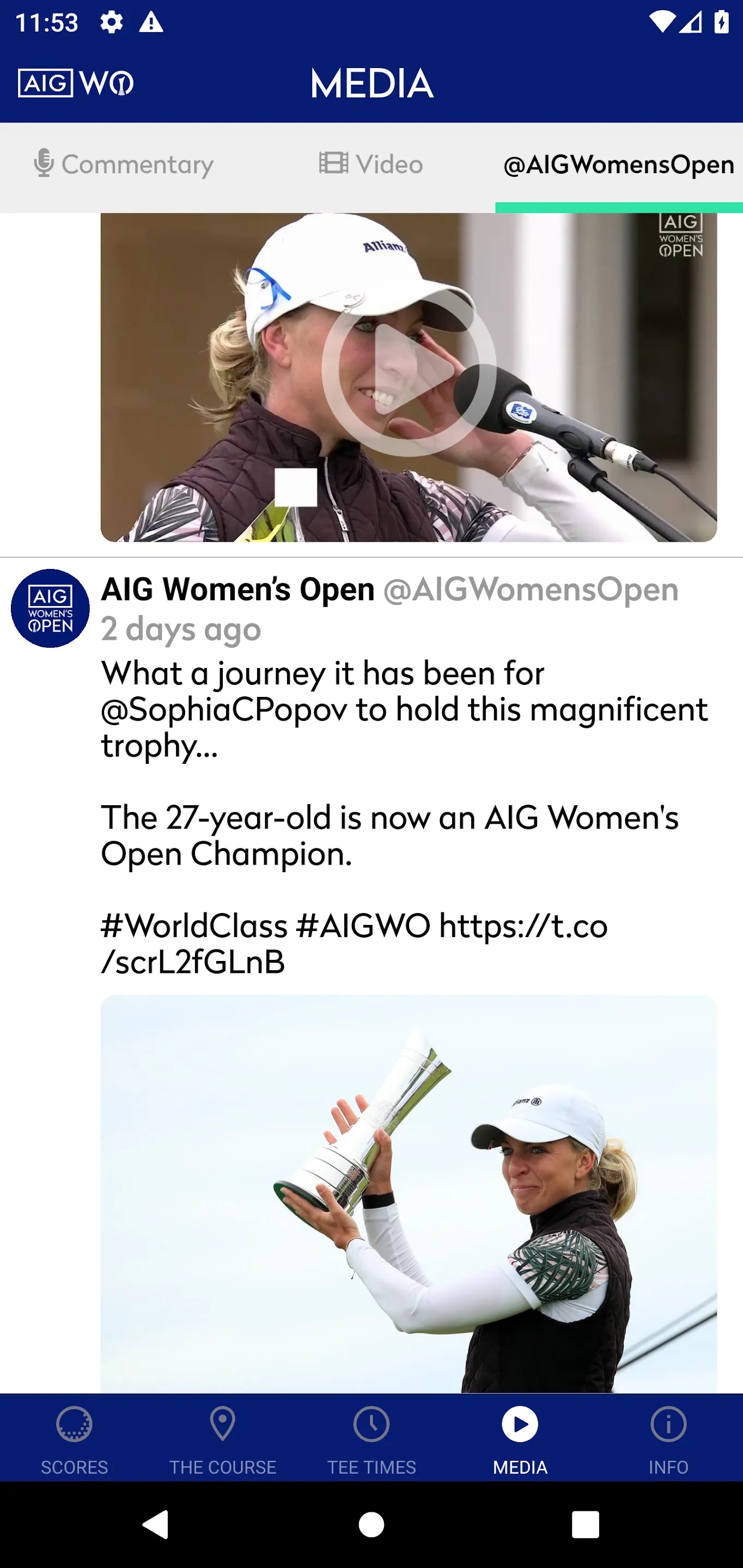 AIG Women's Open | Indus Appstore | Screenshot