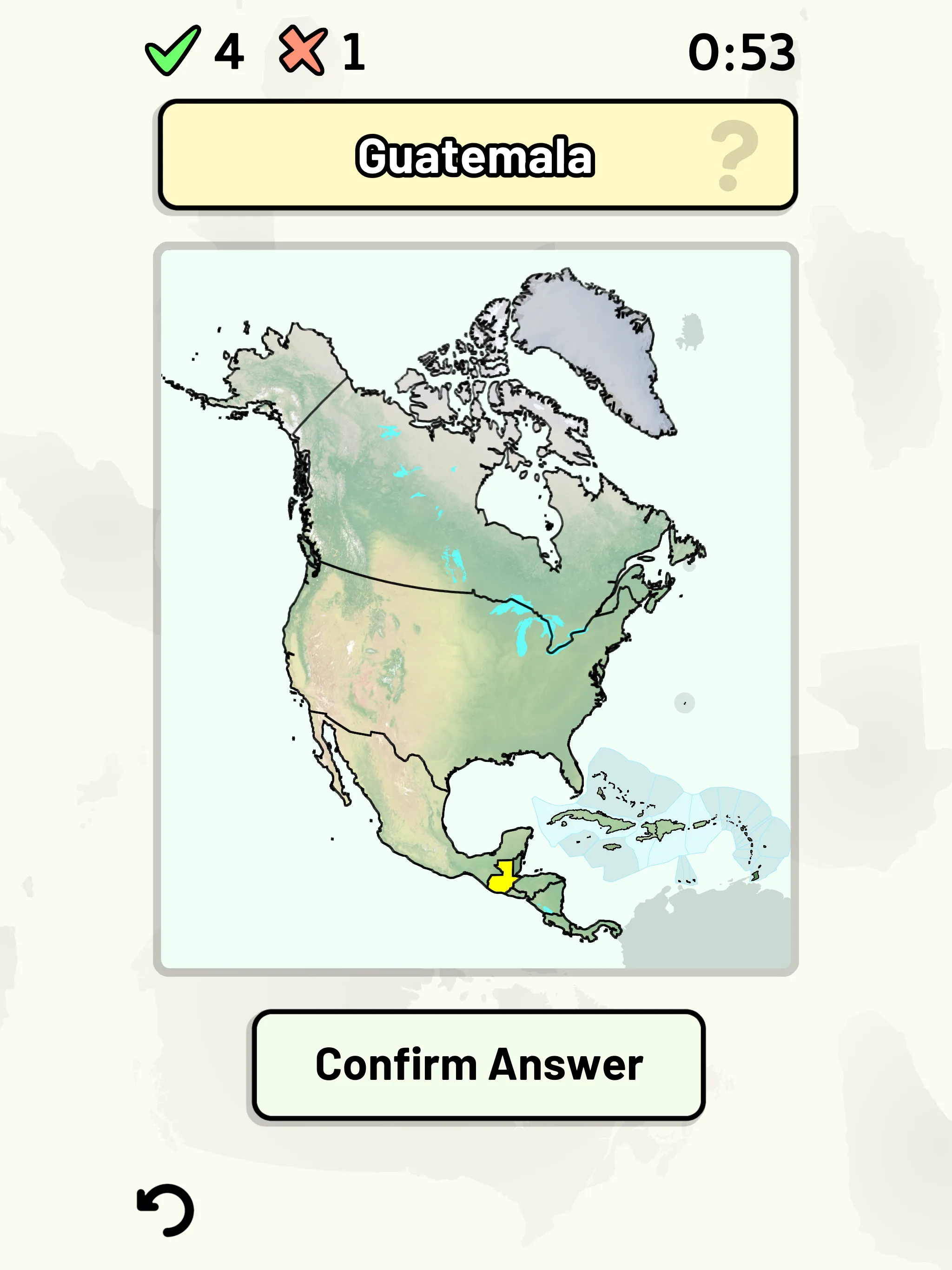 North American Countries Quiz | Indus Appstore | Screenshot