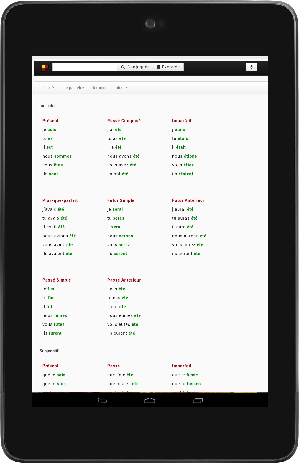 French Conjugation | Indus Appstore | Screenshot