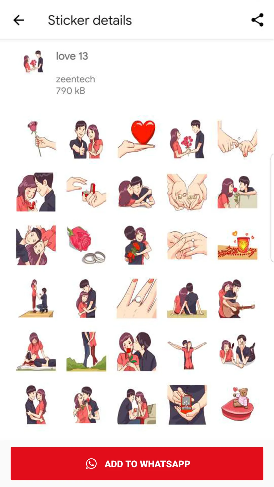 Stickers for WhatsApp Love | Indus Appstore | Screenshot