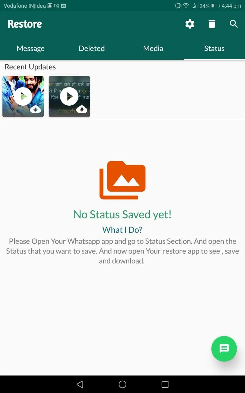 Restore : Recover Deleted mess | Indus Appstore | Screenshot