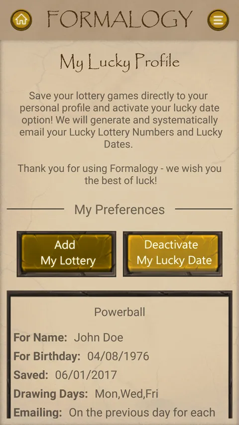 Formalogy Lucky Numbers & Days | Indus Appstore | Screenshot