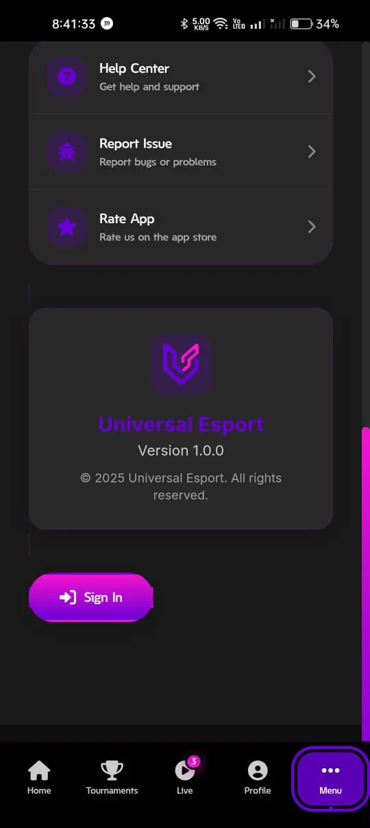 Universal Esport | Indus Appstore | Screenshot
