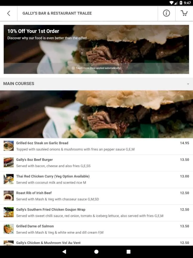 Gallys' Bar & Restaurant | Indus Appstore | Screenshot