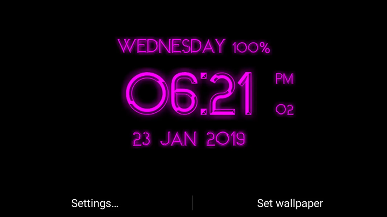 Neon Digital Clock Wallpaper | Indus Appstore | Screenshot