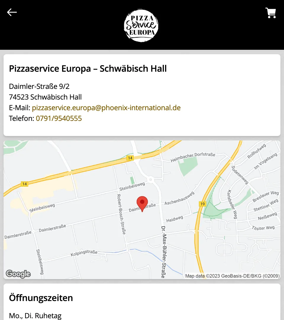 Pizza Europa Schwäbisch Hall | Indus Appstore | Screenshot