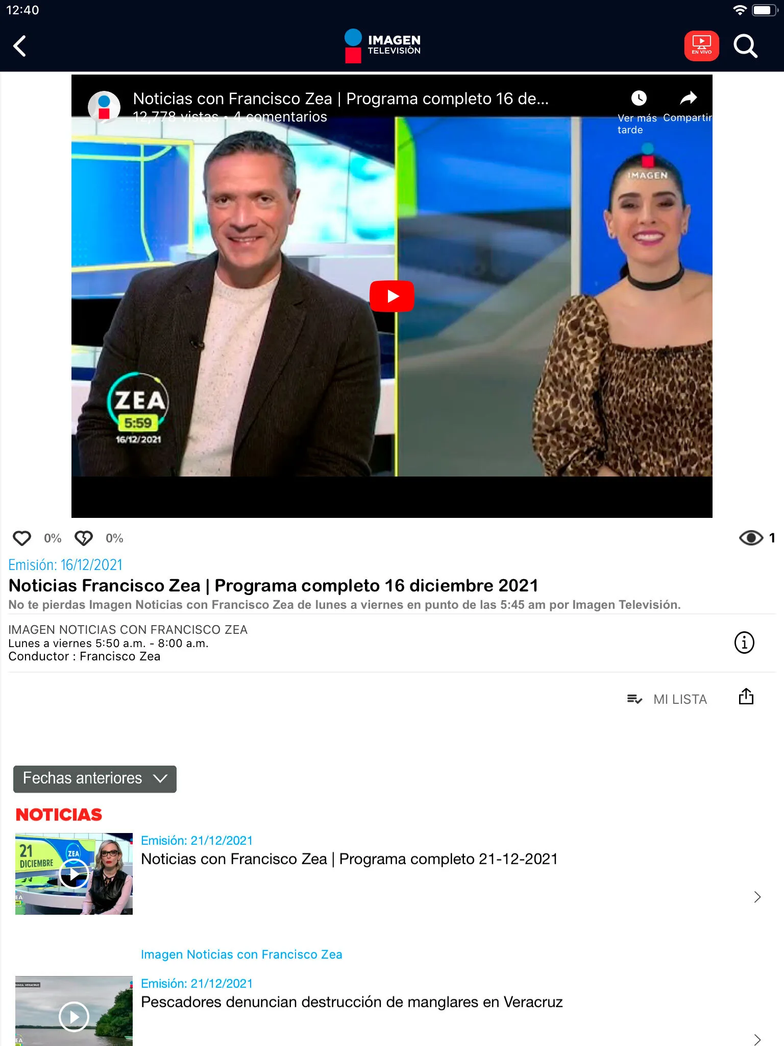 Imagen Televisión | Indus Appstore | Screenshot