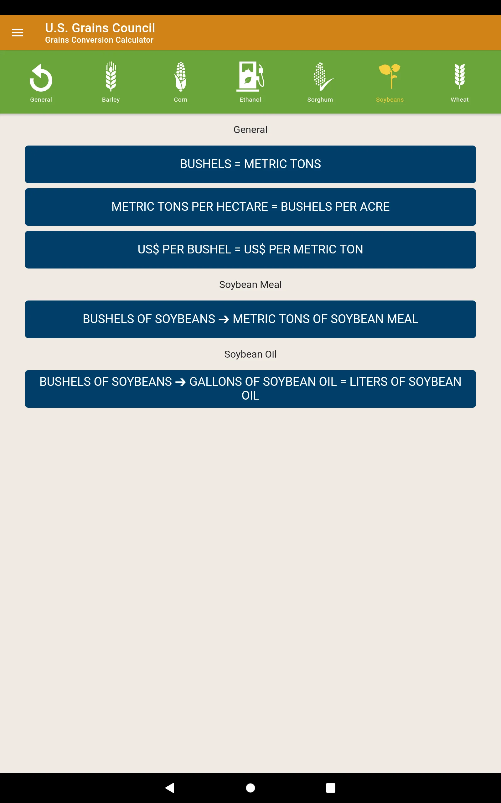 USGC Grains Calculator | Indus Appstore | Screenshot